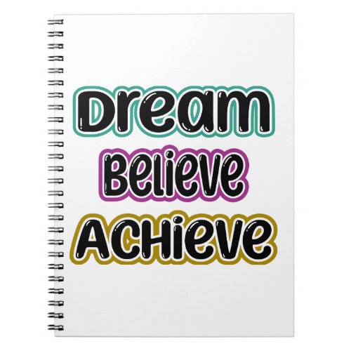 Dream Believe Achieve Spiral Photo Notebook
