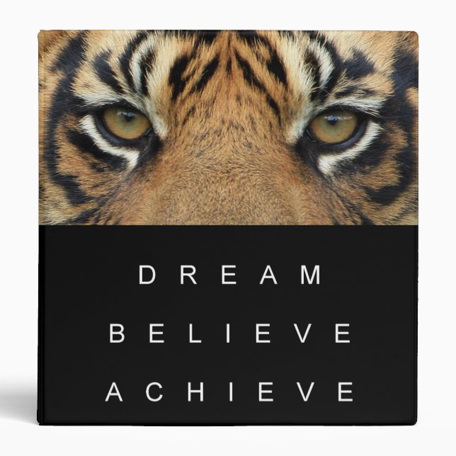 Dream Believe Achieve Success Motivational Quote 3 Ring Binder (Front)