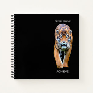 Dream Believe Achieve Success Quote Tiger Elegant Notebook