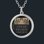 dream believe achieve tiger eyes silver plated necklace<br><div class="desc">dream believe achieve tiger eyes</div>