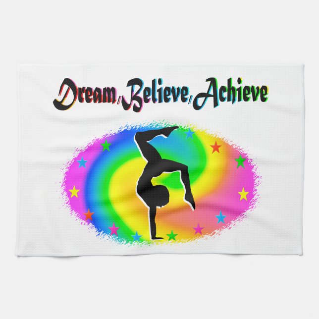DREAM, BELIEVE AND ACHIEVE GYMNASTICS DREAMS TOWEL (Horizontal)