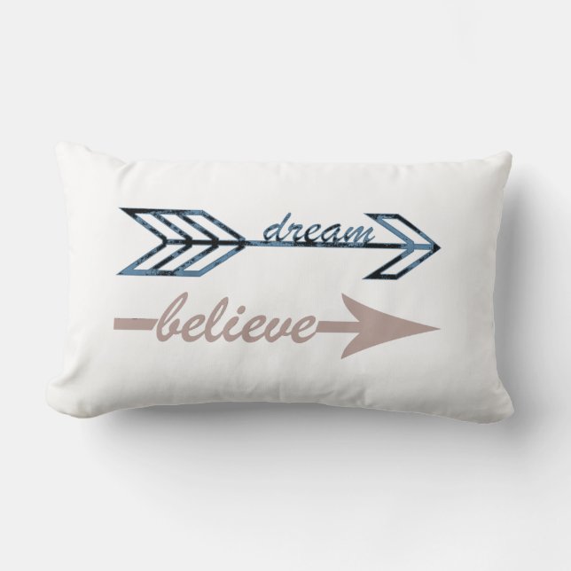 Dream Believe Arrows Throw Pillow (Front)
