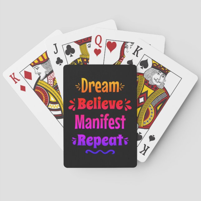 Dream Believe Manifest Repeat  - Inspirational Poker Cards (Back)