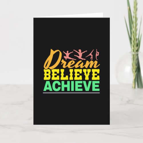Dream Believe Quote _ Womens Gymnastics  Card