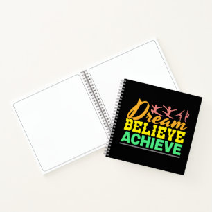 Dream Believe Quote - Women's Gymnastics  Notebook