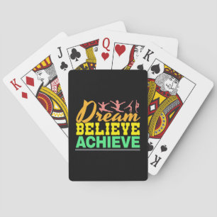 Dream Believe Quote - Women's Gymnastics Poker Cards