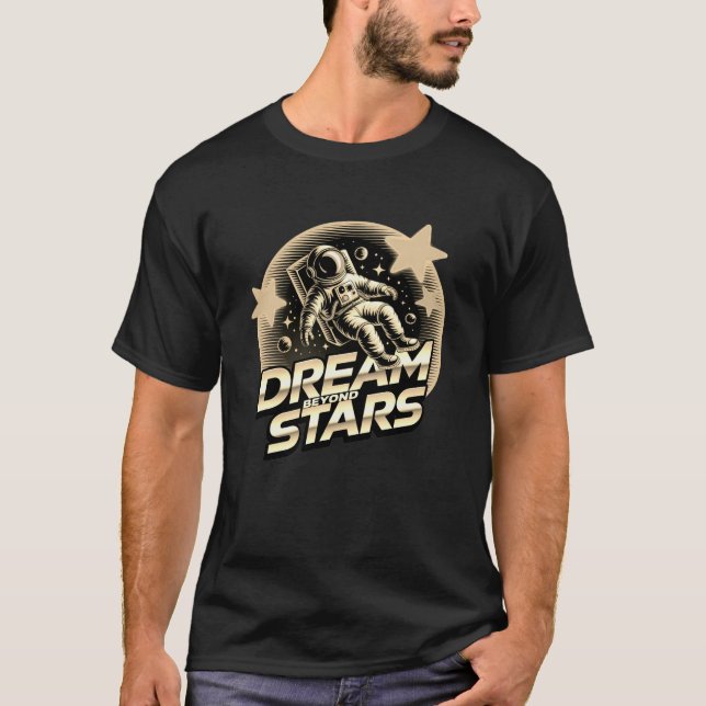 Dream Beyond Stars Astronaut T-Shirt | Vaporwave  (Front)