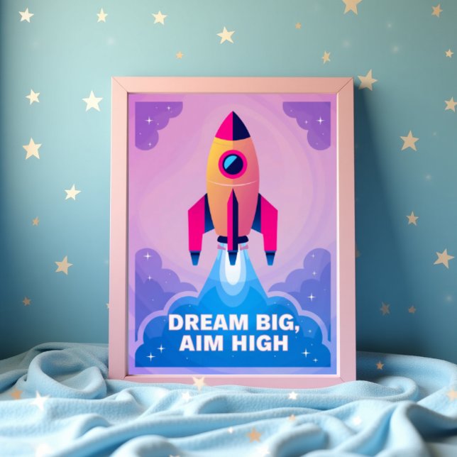 Dream Big Aim High Motivational Nursery Wall Art  (Dream Big Aim High Motivational Nursery Wall Art)
