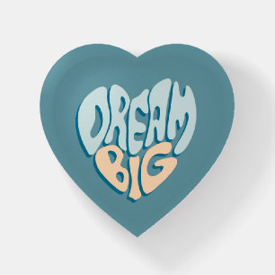 Dream Big: Blue Heart of Success Paperweight