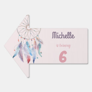 Dream Big Boho Dreamcatcher Birthday Sign