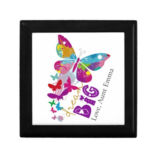 Dream BIG Butterflies Flying Upward Personalized Gift Box