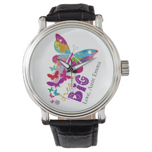 Dream BIG Butterflies Flying Upward Personalized Watch