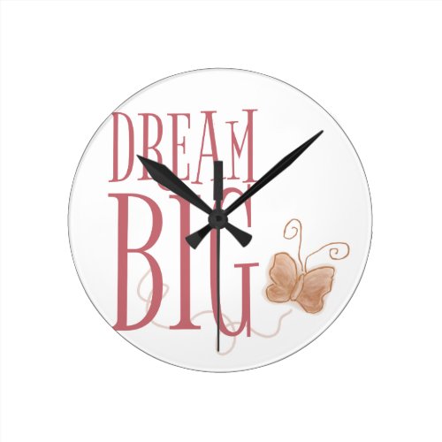 Dream Big Butterfly Wall Clock