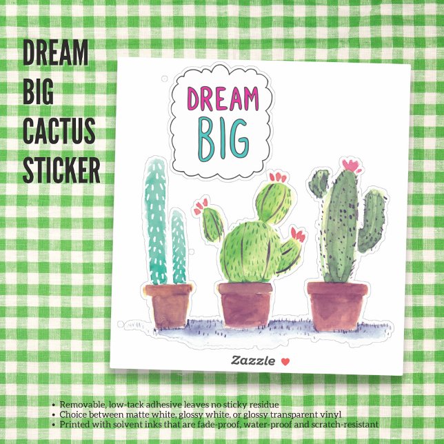 Dream Big Cactus Sticker (Dream Big Cactus Sticker)