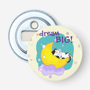 "Dream Big" Cat On Moon Inspirational Quote Bottle Opener