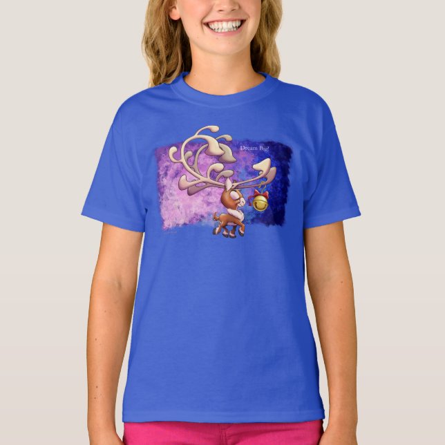 DREAM BIG CHRISTMAS REINDEER by Jeff Willis Art T-Shirt (Front)