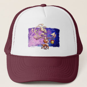 DREAM BIG CHRISTMAS REINDEER by Jeff Willis Art Trucker Hat