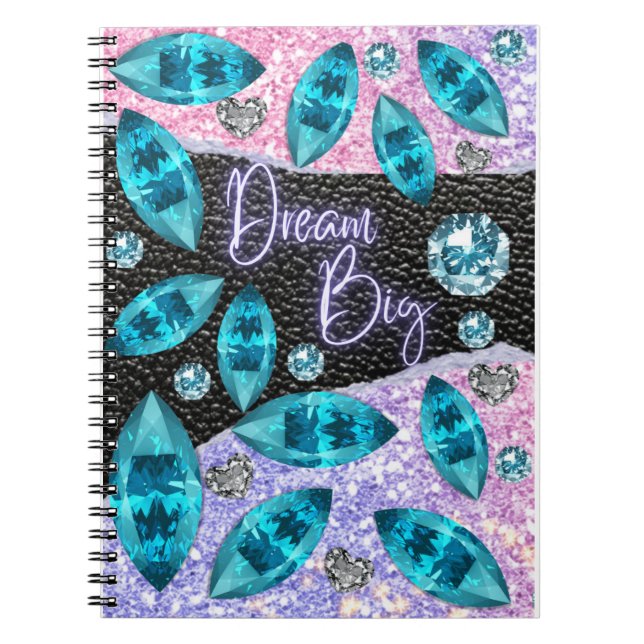 dream big colored fancy Jewels style Notebook (Front)