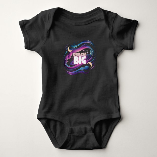 Dream Big - Cosmic Galaxy Baby Bodysuit (Front)