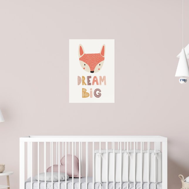 Dream Big | cute little fox  Poster (Nursery 2)