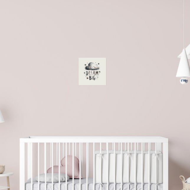 Dream Big - Cute Smiling Cloud Poster for Kids (Nursery 2)