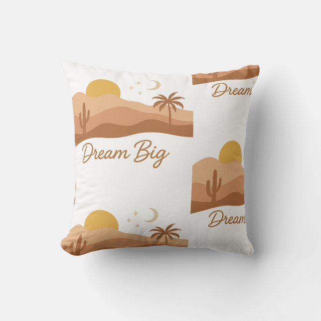 Dream Big Desert Sunset Pillow (Front)