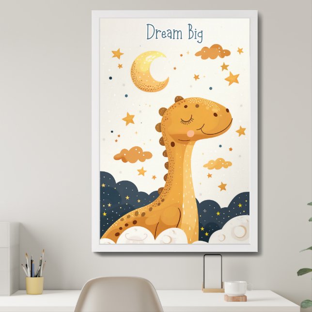 Dream Big Dinosaur Kids/ Nursery Wall Art (Home Office)