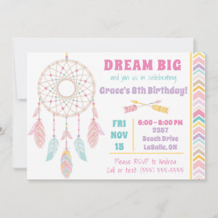 Dream Big Dream Catcher Birthday Invitation
