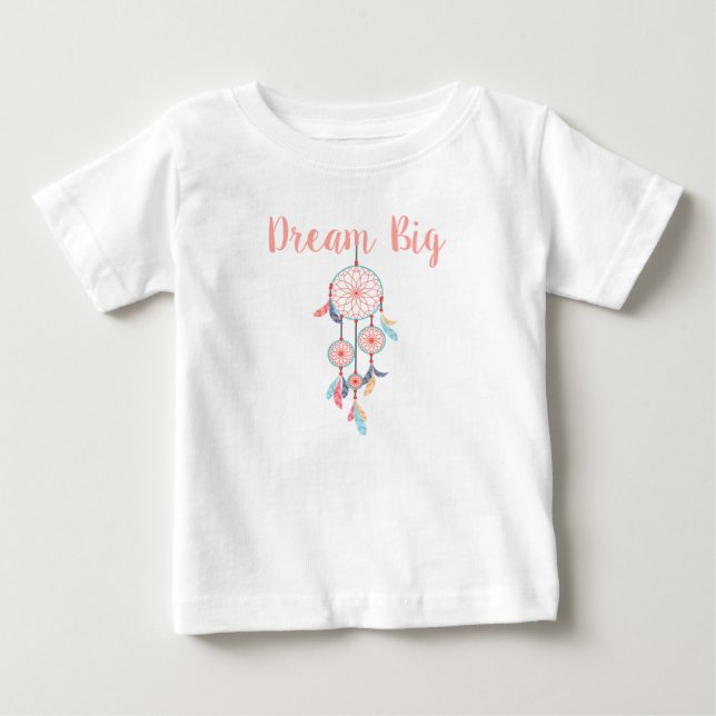Dream Big Dreamcatcher Bohemian Dream Catcher Baby T-Shirt (Front)