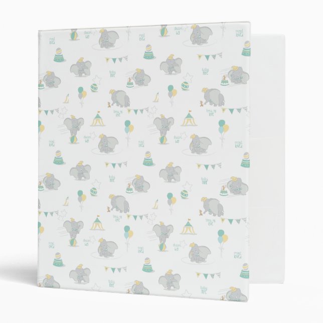 Dream Big Dumbo Pattern 3 Ring Binder (Front/Inside)