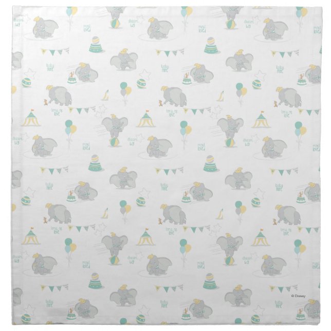 Dream Big Dumbo Pattern Cloth Napkin (Front)