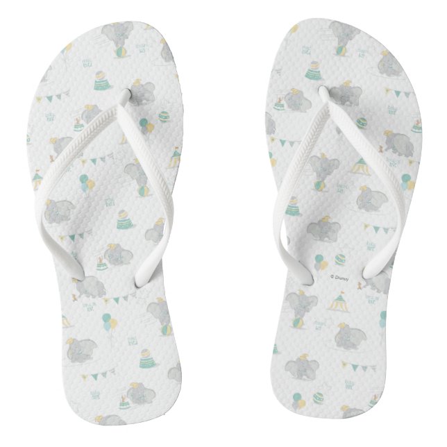 Dream Big Dumbo Pattern Flip Flops (Footbed)