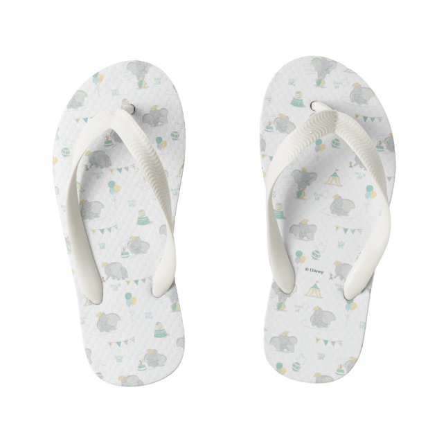 Dream Big Dumbo Pattern Kid's Flip Flops (Footbed)