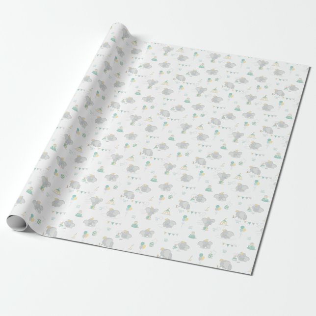 Dream Big Dumbo Pattern Wrapping Paper (Unrolled)