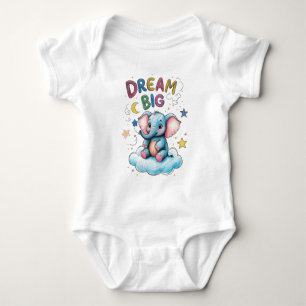 Dream Big Elephant Baby Outfit Bodysuit