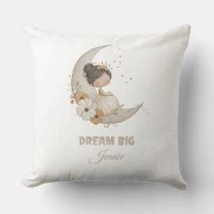 Dream Big Fairy Moon Child – Personalized Name Throw Pillow