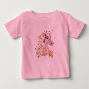 Dream Big Floral Unicorn Baby T-Shirt