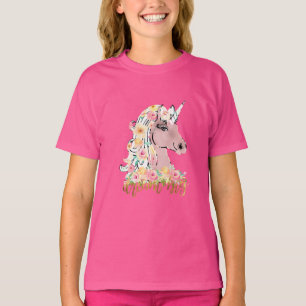 Dream Big Floral Unicorn T-Shirt