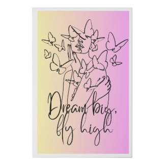 Dream big, fly high wall decor faux canvas print