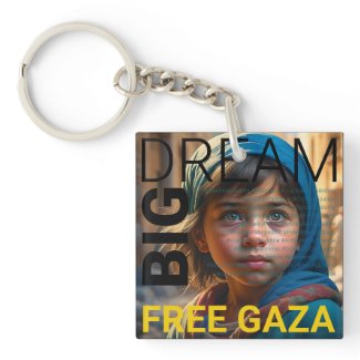 Dream Big, Free Gaza Acrylic Solidarity Keychain