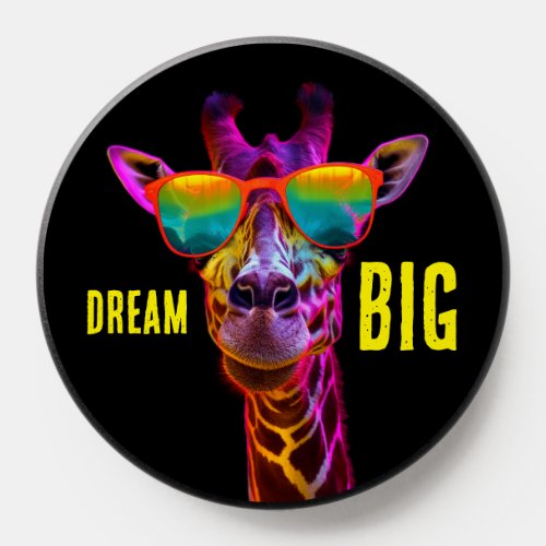 Dream Big  Giraffe With Sunglasses Mobile Phone PopSocket