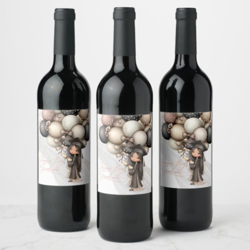 Dream Big Graduate – Whimsical Girl Wine Label