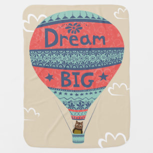 Dream big hot air balloon Indian style decorations Receiving Blanket