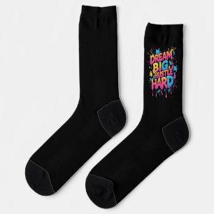 Dream Big Hustle Hard Exercise Socks