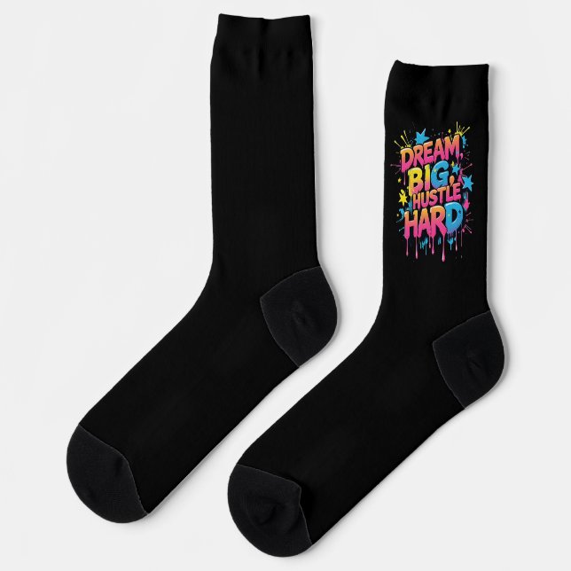 Dream Big Hustle Hard Exercise Socks (Left)
