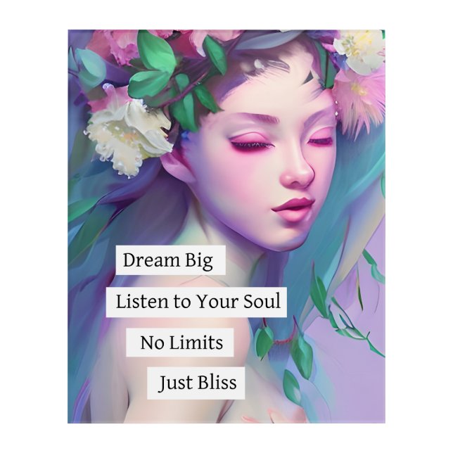 Dream Big, Inspirational Quote for Daughter Acrylic Print (Front)