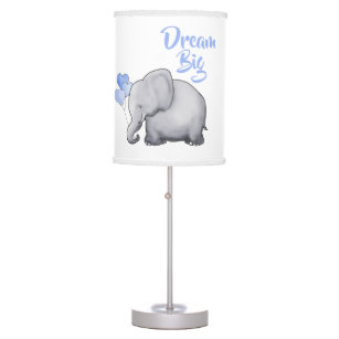 Dream Big Inspiring Cute Balloon Elephant Nursery Table Lamp