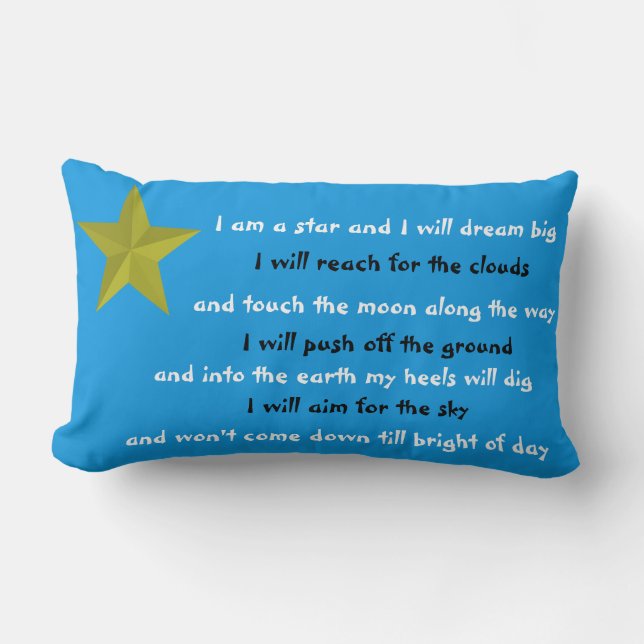 Dream big kids poem lumbar pillow (Front)