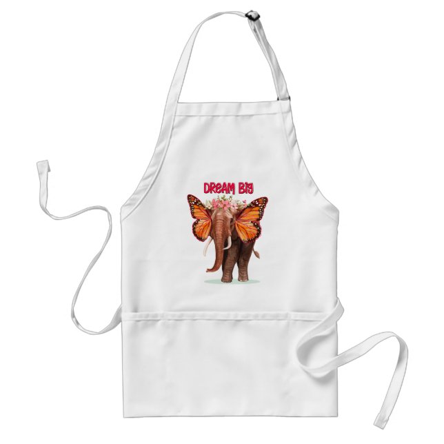 Dream Big Like An Elephant Inspirational Adult Apron (Front)