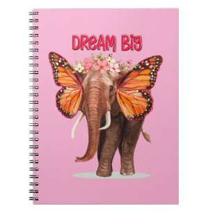 Dream Big Like An Elephant Inspirational Notebook